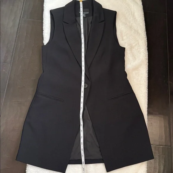 Cynthia Rowley Black Sleeveless Blazer Vest Size S - Picture 7 of 10
